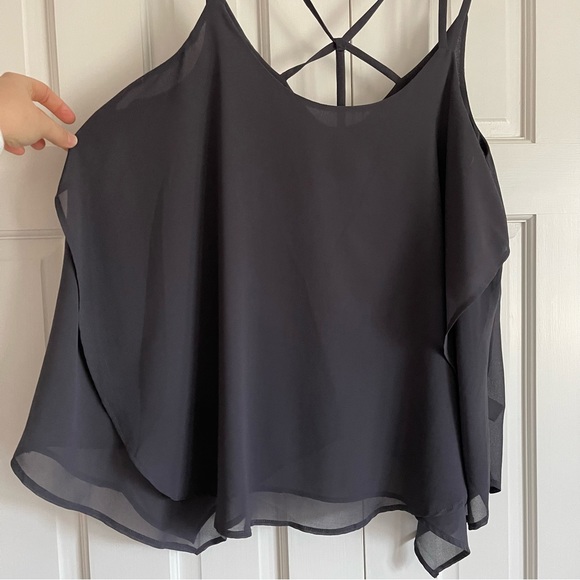 TORRID Layered Gray Chiffon Tank Top - Picture 3 of 7